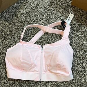 SHEFIT Light Pink Zip Front Sports Bra